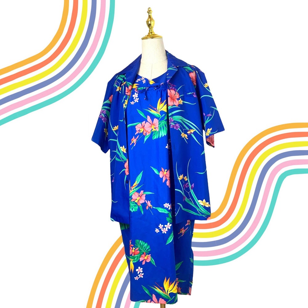 Island Fashions HawaiianTropical  Vintage 2-piece Outfit Set - Picture 11 of 11